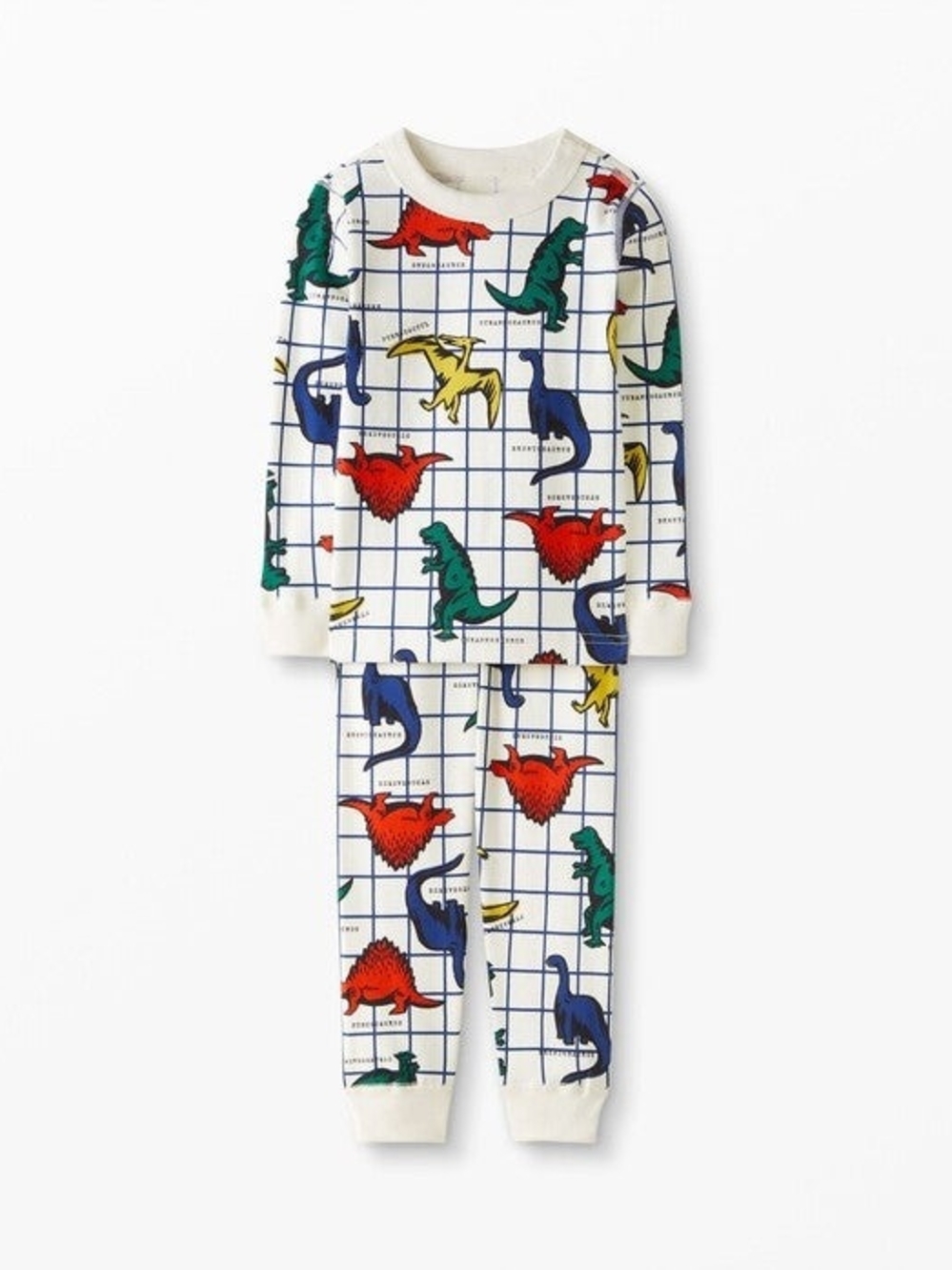 Hanna Andersson Kids Dinosaur Grid Pajama Set - Multicolor